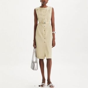 Tory Burch Elegant Beige Sleeveless Dress